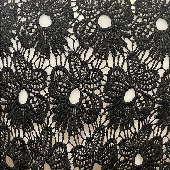 Emaline women black cotton open front 3/4 sleeve flower cardigan 2X - Picture 4 of 7